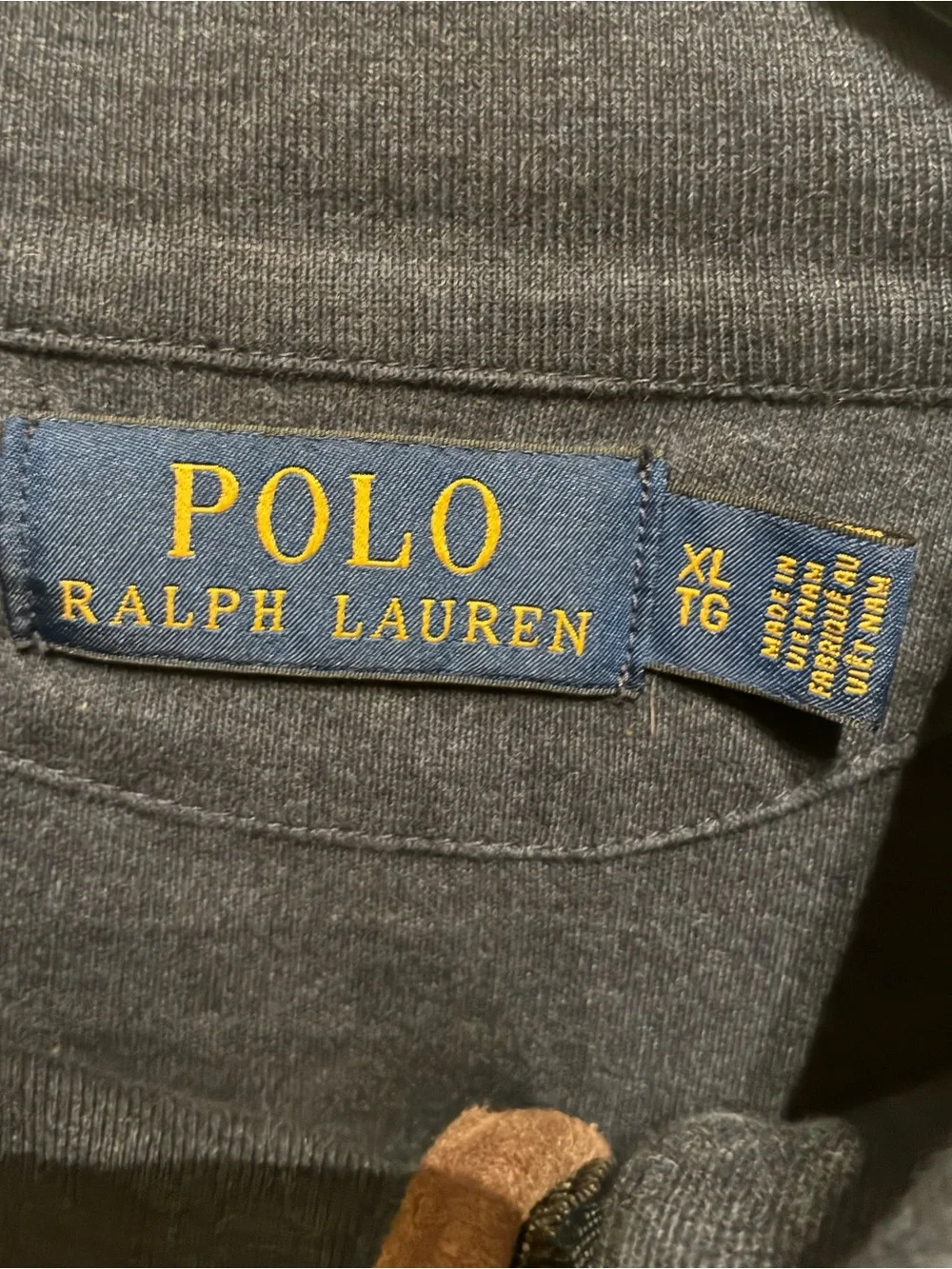 Ralph Lauren Navy Quarter-Zip Long Sleeve Polo - XL